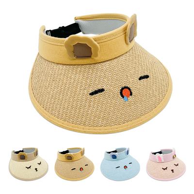 Sommer Kinder Cartoon Leerer Zylinder Niedliches Baby Outdoor Sport Strohhut Jungen und Mädchen Großer Schirm Sonnenhut