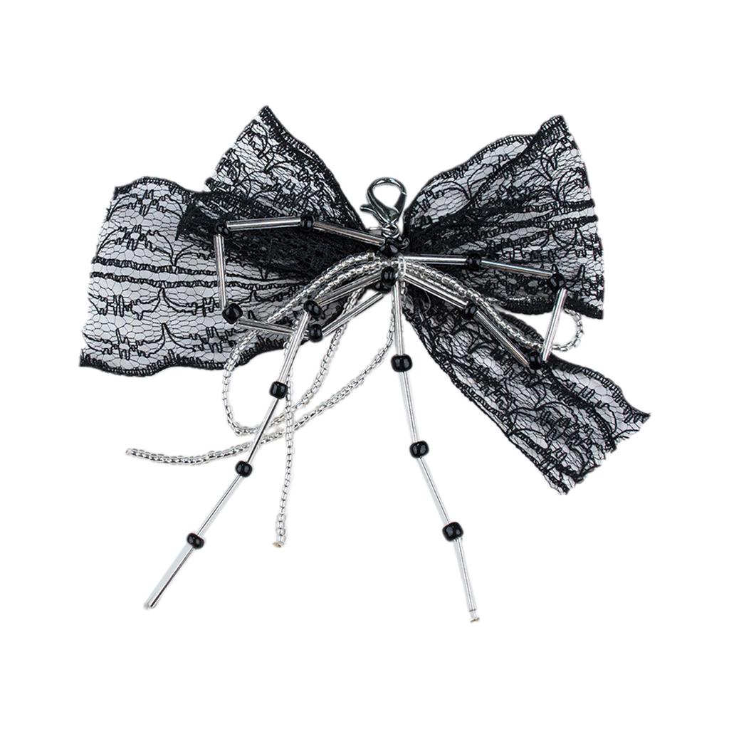 Elegantní krajkový vyšívaný klip na boty s korálkovou motýlí mašlí, ručně vyráběná přívěsek na kabelku, ozdobná spona na obuv