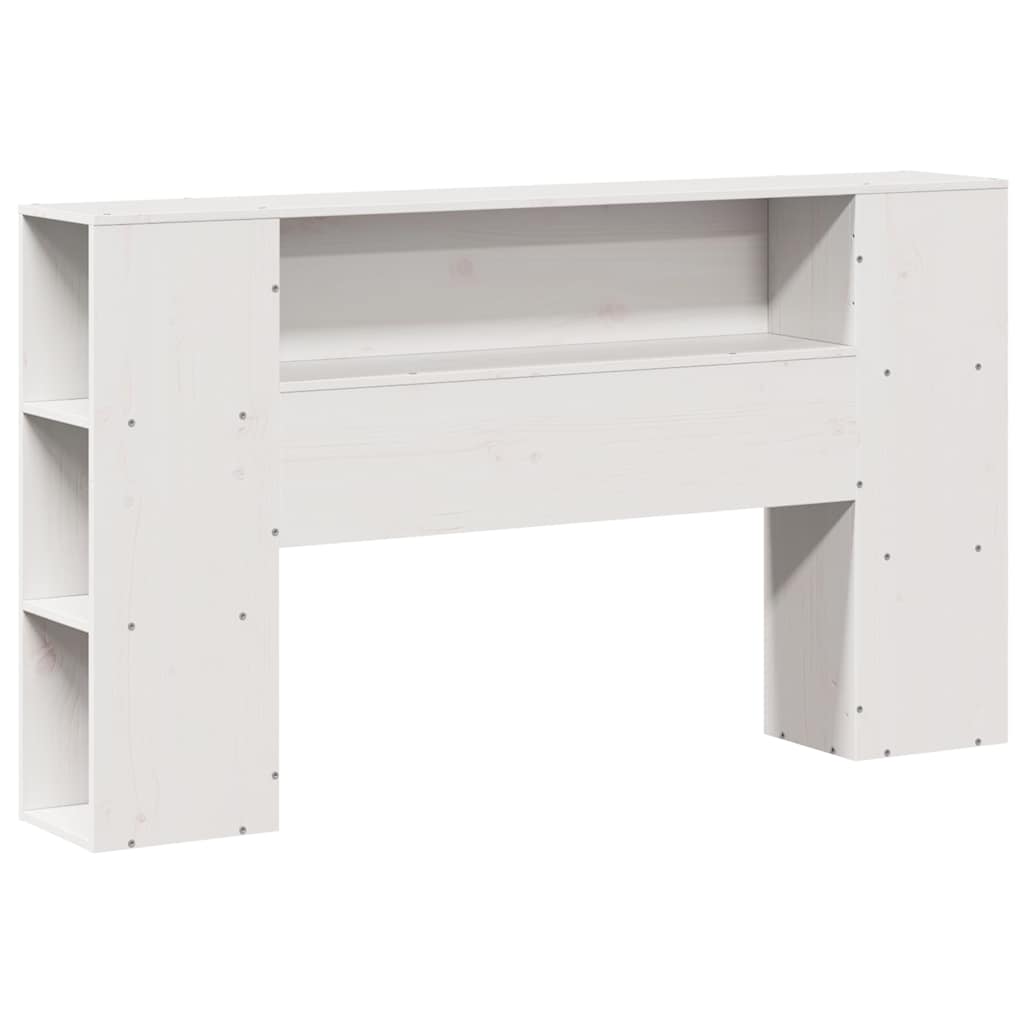 Vidaxl Bed With Shelf, Without Mattress, White, 160X200 Cm, Pine