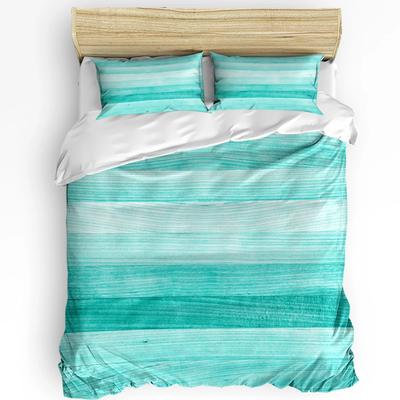 Turquoise Bedding Set For Bedroom Bed Home Retro Floral Background With Hibiscus Silhouett Duvet Cover Quilt Cover Pillowcase