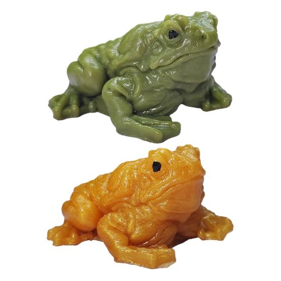 Stress Relief Toad Squeeze Toy Anti-anxiety Golden Green Frog Fidget Toy Soft TPR Stress Ball Simulated Animal Sensory Toy
