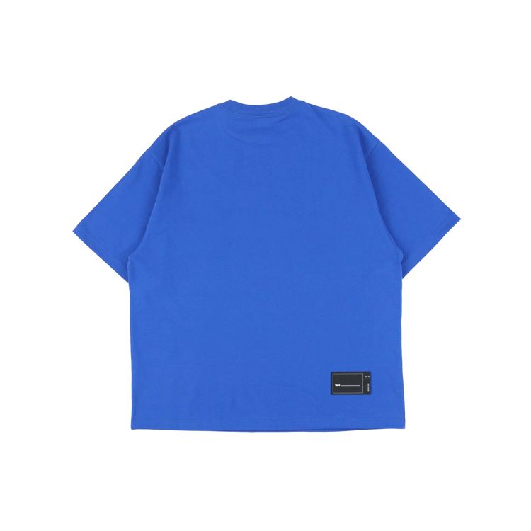 We11done Logo Round Neck Short Sleeve T-Shirt Unisex Tops Blue WD-TP5-19-920-BL
