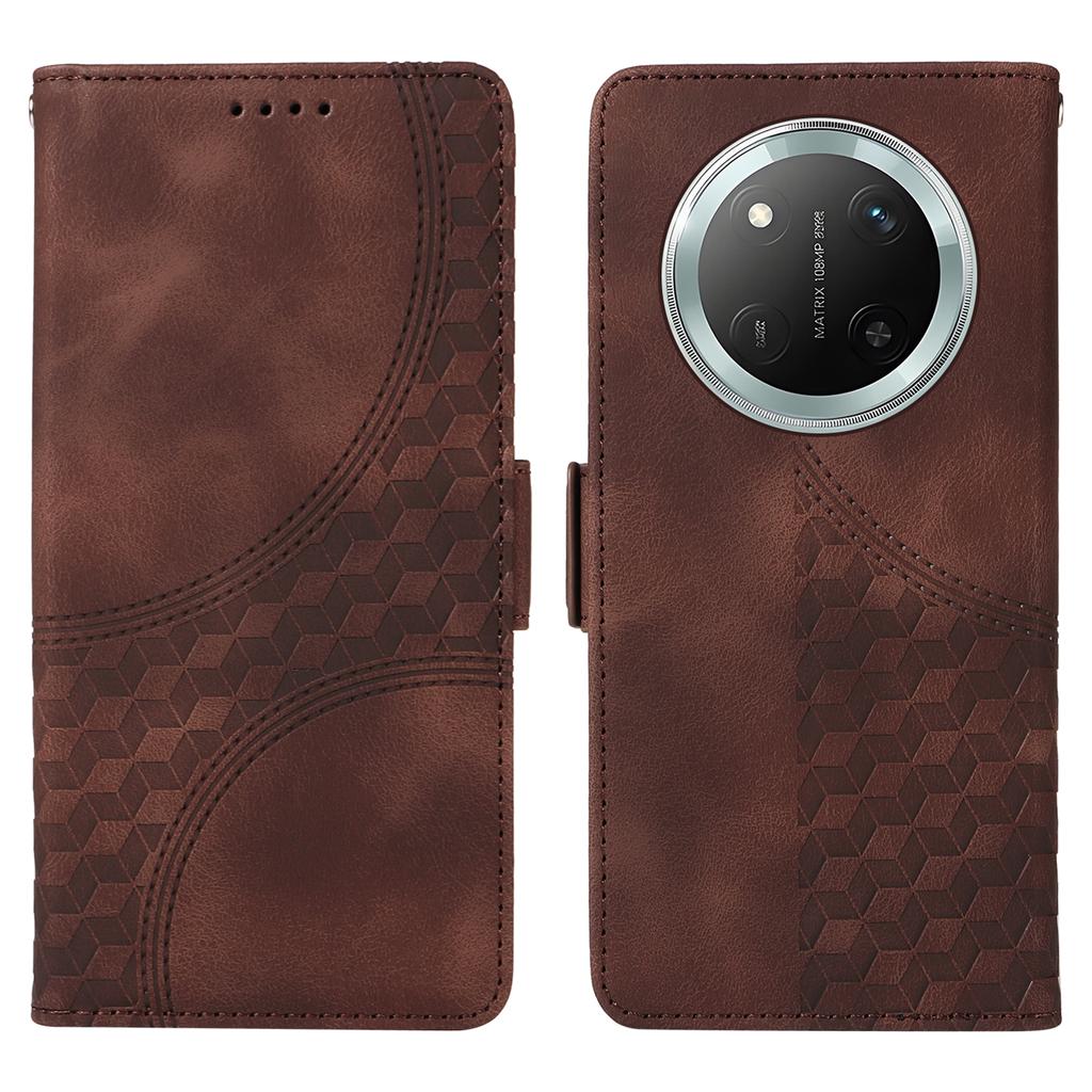 Leather Case for Honor Magic7 Lite 5G/X9c 5G/X60 Pro 5G Rhombus Starry Imprinted Phone Cover