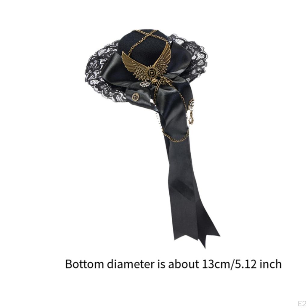 Style Top Hat Hair Clip with Gear Embellishments for Costume Parties