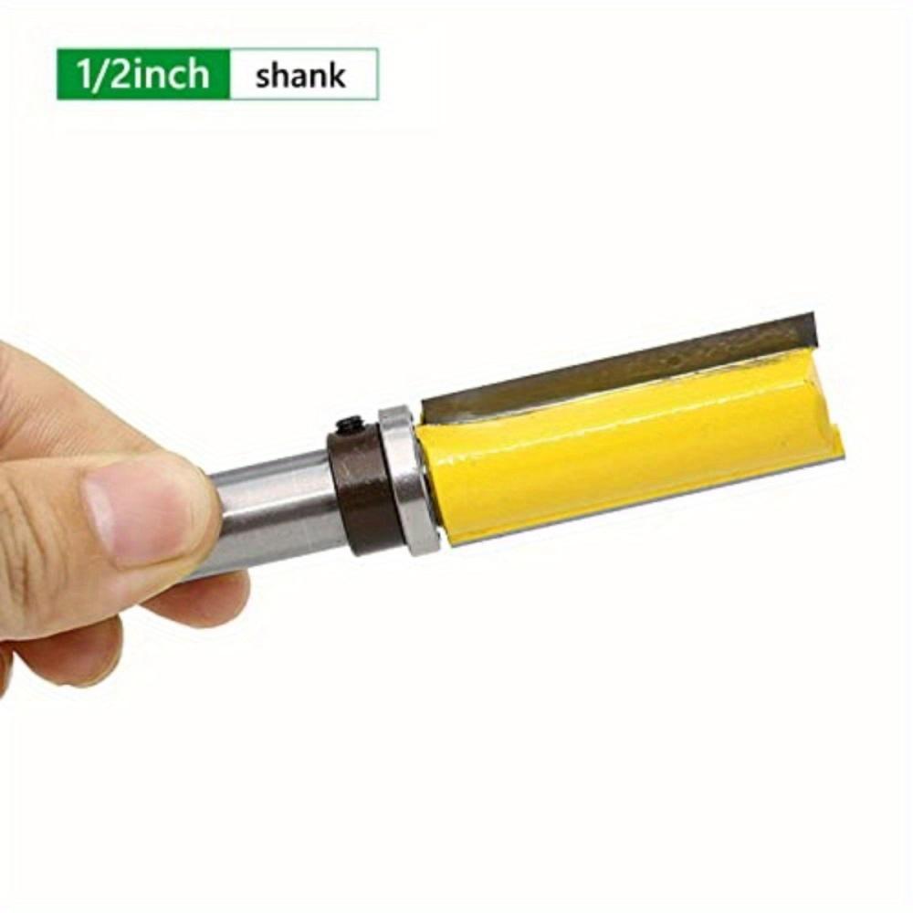 Flush Trim Bit with Bearing, 2 Inch Cutting Length and 1/2 Inch Shank, Carbide Pattern Router Bit, Woodcutting Woodworking Tools