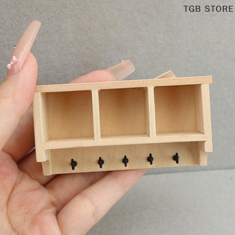 1/12 Dollhouse Simulation Mini Wall Shelf Hanging Rack Model Table Chair Set Dollhouse Living Furniture Decoration Accessories