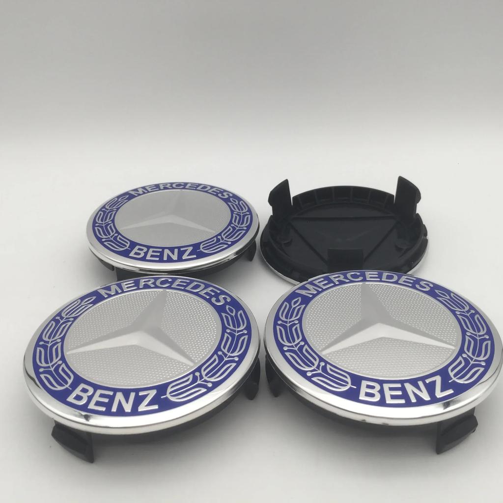 WTNWY1 C200 E200 New 2025 For Mercedes Benz 4pcs 3D 75mm For Mercedes Benz AMG Car emblem Wheel hub Center Cap Badge covers sticker Dec