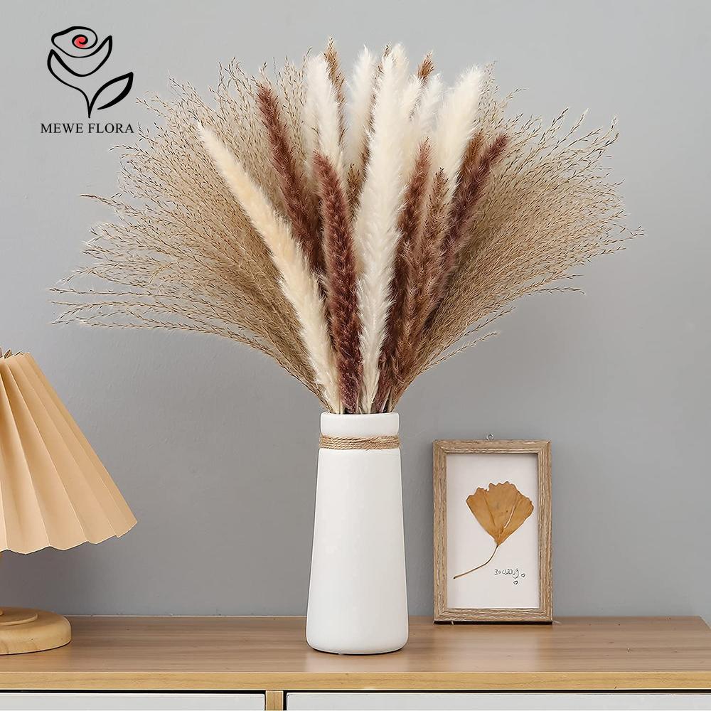 

Пушистые сушеные цветы пампасной травы, букет растений, декоративные цветы для вазы, украшения для дома, спальни, полки, аксессуары в стиле бохо