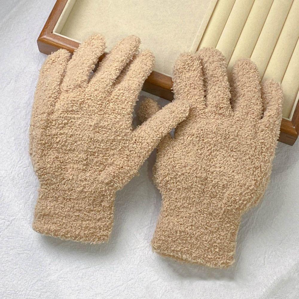 Capybara Coral Velvet Gloves Cycling Cute Gloves New Capybara Plush Gloves  Women