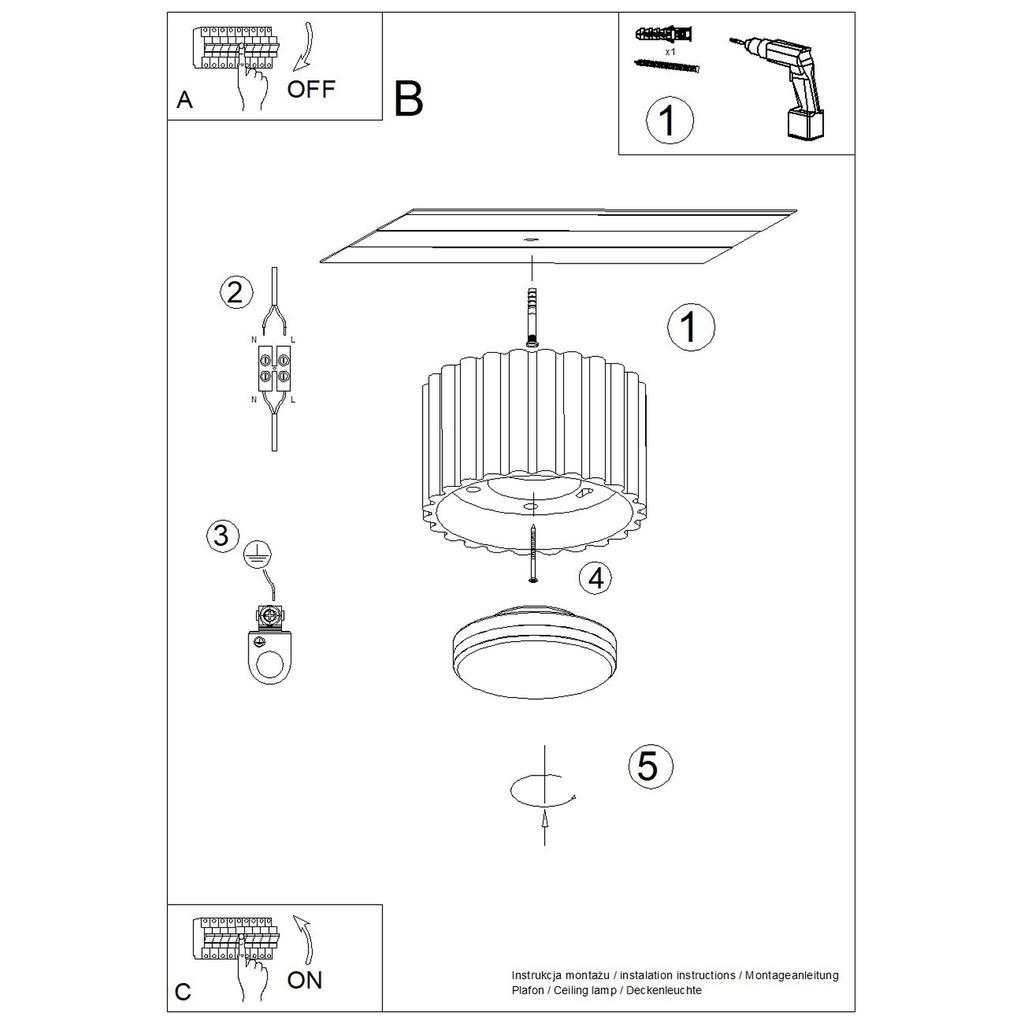 Ceiling Lamp Aura 1 Burgundy Gx53