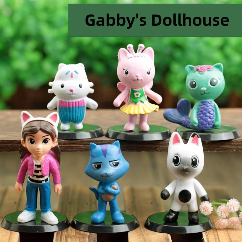 Gabby's Dollhouse Pvc Model Toy Set Adorable Cartoon Figurines For Kids And Collectors Set Of 6