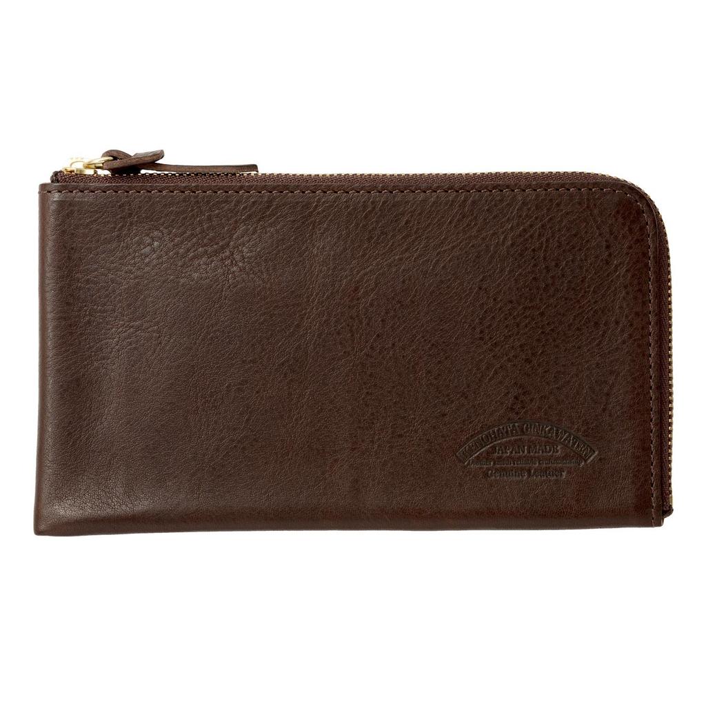 Italian Shrink Leather Zipper Long Wallet In Billfold Coin Case Thin Leather Himeji Leather Cowhide Domestic Japan [Ikenohata Ginzaten] (Ikenohata