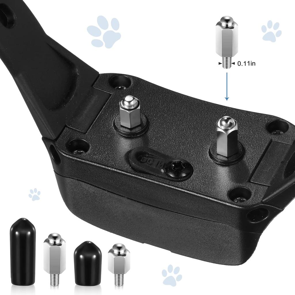 12 Pcs Extra Contact Points Replacement Part for Dog Training Collars Pet Shock Collar Replacement Prongs with Conductive Rubber Caps for Dog