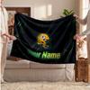 Green Bay Packers Flannel Blanket, Custom Name Text Personalized Soft Throw Blanket Home Decor Gift