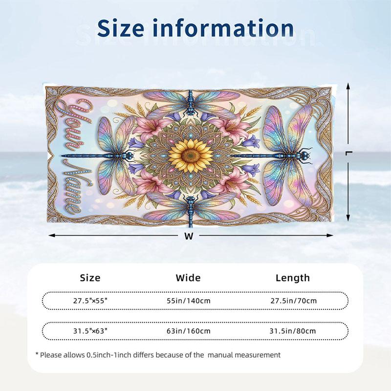 Dragon Phoenix Theme Beach Towel Personalized Custom Name & Text Soft Quick Dry Beach Towel for Swimming Travel