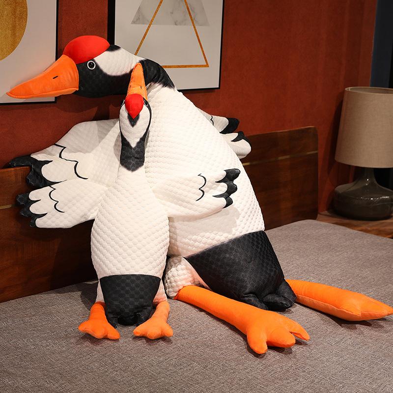 Funny Simulation Long Legs Animal Crane Goose Plush Doll Pillow Warm Hug Home Decor for Boys and Girls Companion Gifts