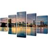 Set of Printed Wall Canvases Brooklyn Bridge Seen from the River
