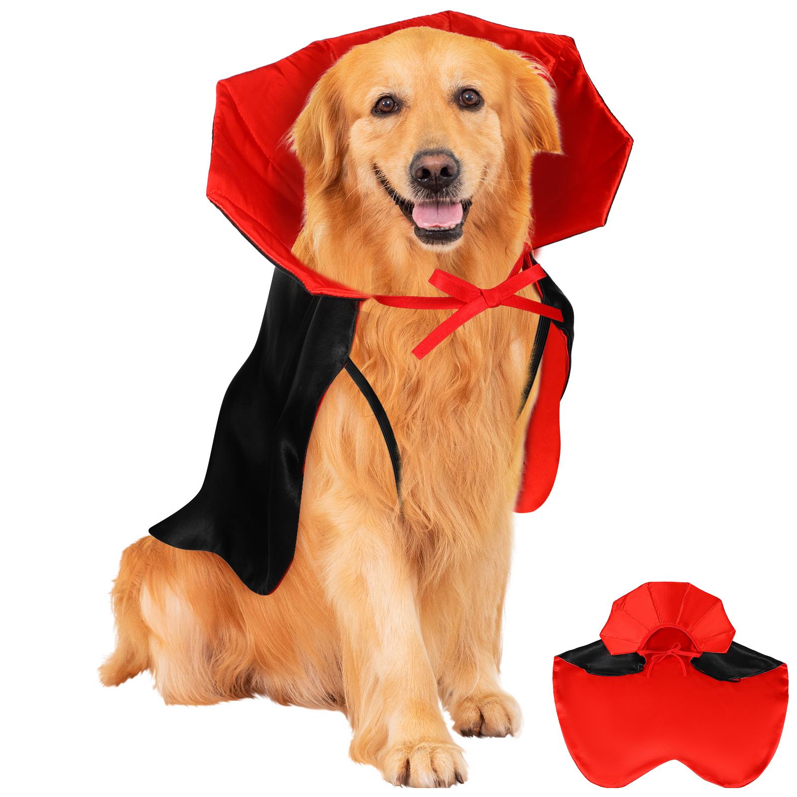 Костюм на Хэллоуин для средних собак Плащ для питомца Костюмы для собак Костюм на Хэллоуин Платье на день рождения Вампирская одежда для питомца Жуткие плащи 55.00x42.00x0.30cm