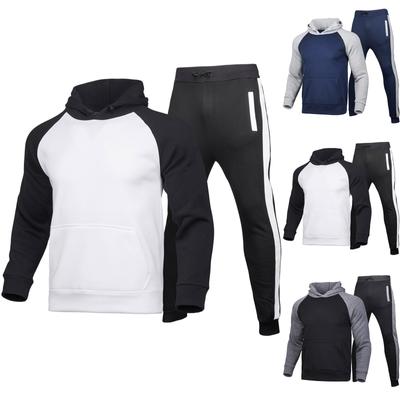 Men's Tracksuit Hooded  Hoodie Set 2 Pieces Sporting Male Fitness Plush Sweatshirts Pants Sets