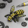 Customizable Poseable Figure 3D Printed Articulated Bee Toy Keychain Ornament Posable Mechanical Creature Model Insect Figurine for Desktop