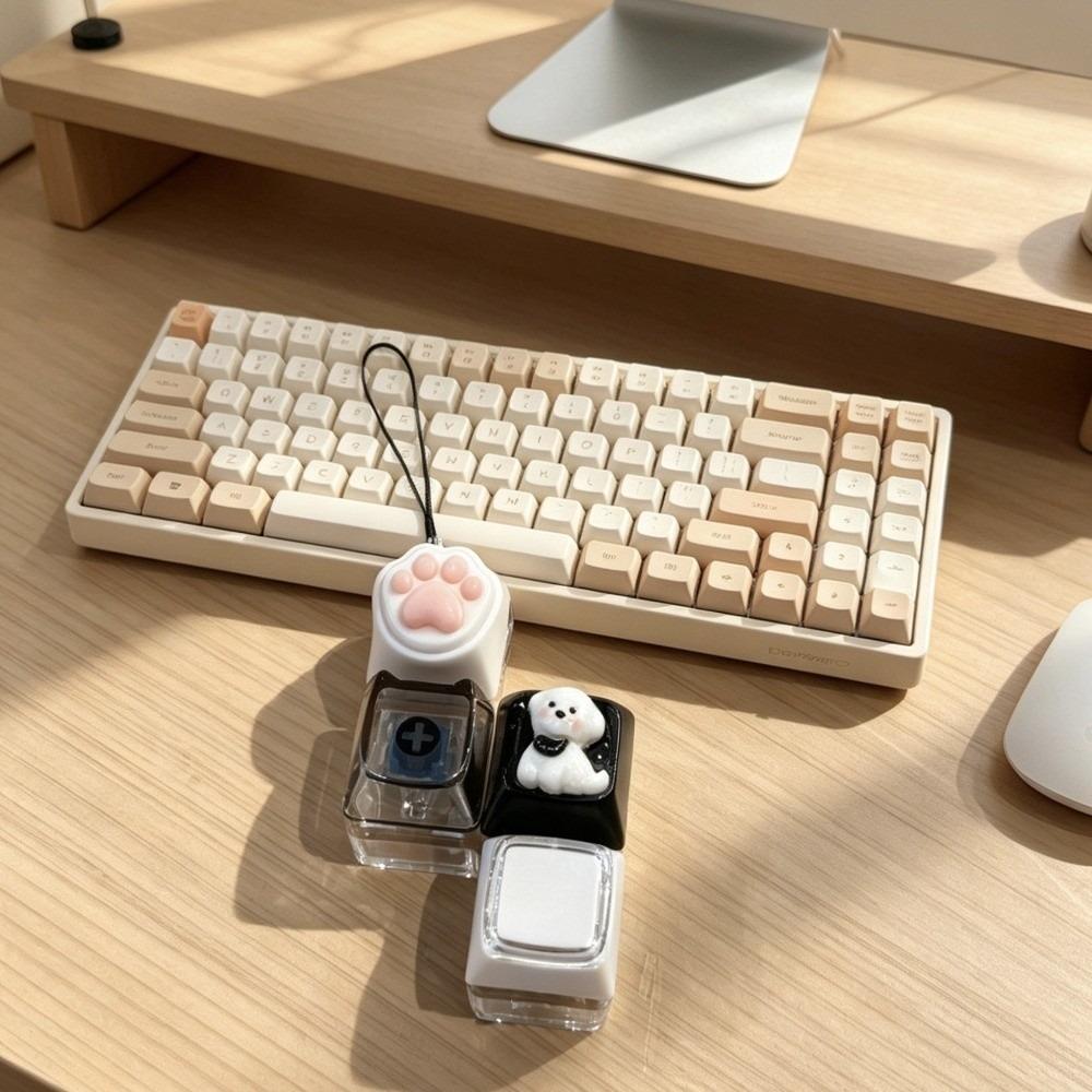 Anti Stress Fidget Keychain Toy Plastic Fidget Clicker Keychain Sensory Toy Pass The Boring Time