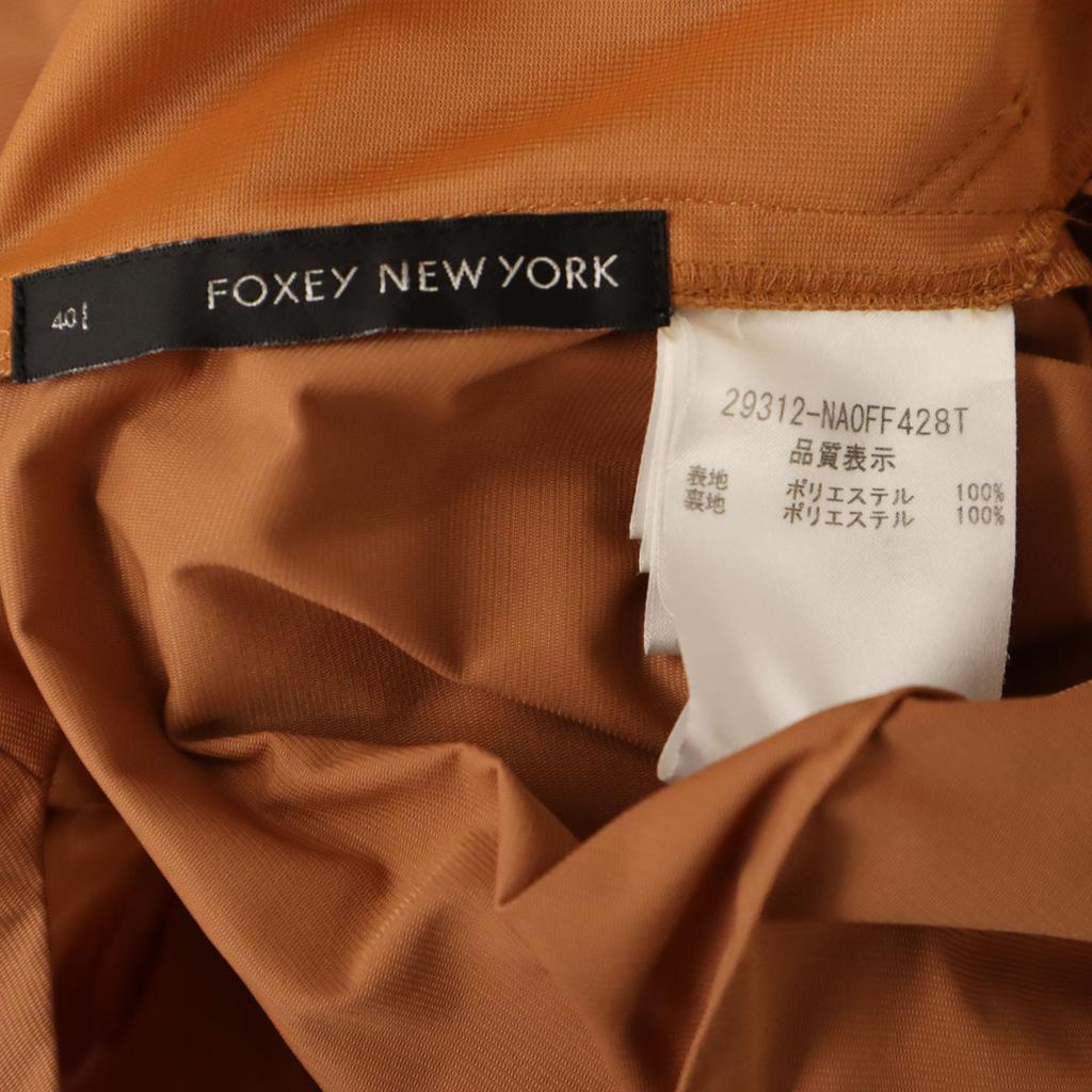 FOXEY NEW YORK Made In Japan No Sleeve One Piece 40 Orange Brown Women Used