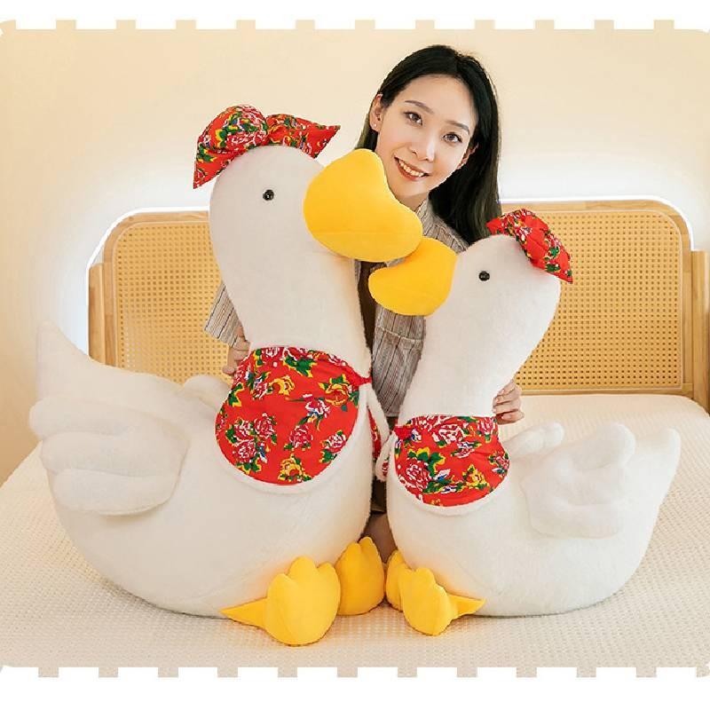 Plush Goose Toys Flower Cotton Jacket Dolls Room Decoration Gifts Festivals