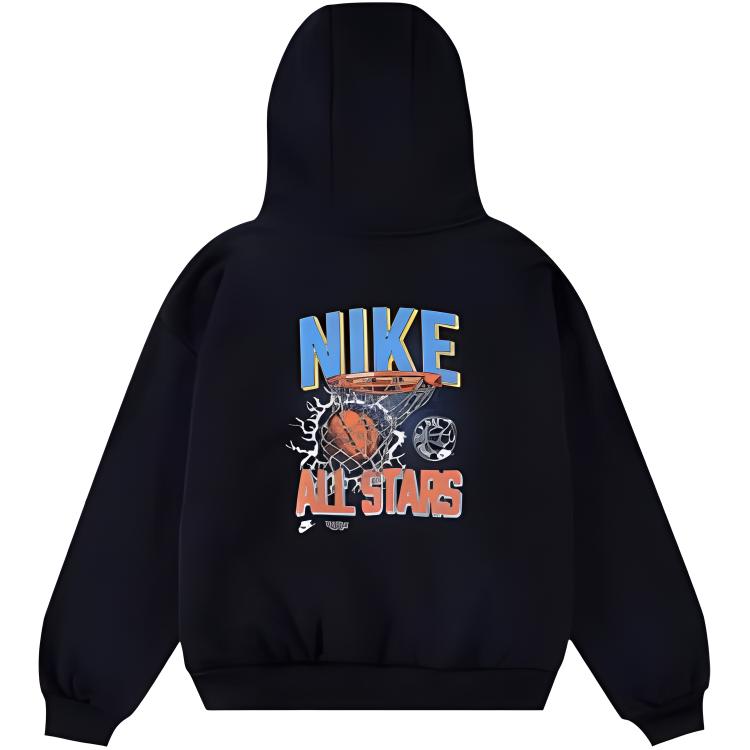 Nike Icon Fleece Loose Fit Hoodie Kids Tops Black HV1747-010