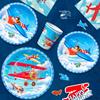 Airplane Birthday Party Decorations,167pcs Airplane Party Decorations Airplane Party Tableware Set Airplane Plates Napkins Cups Table Cloth Balloons