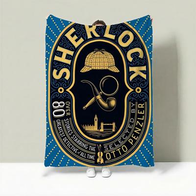Detective S-Sherlock Holmes Throw Lightweight 240g Flannel Blanket Soft Skin-friendly for Summer Cooling
