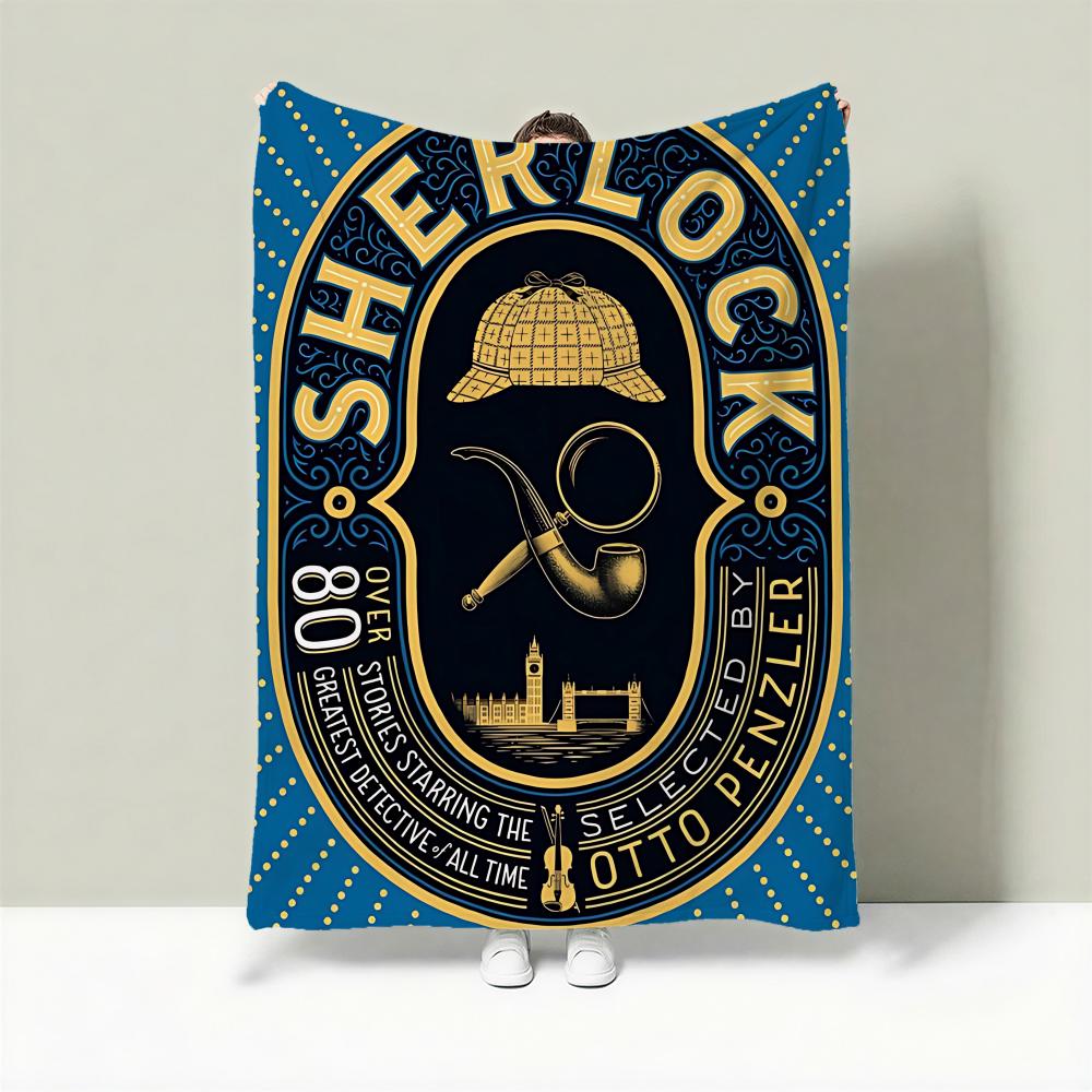 Detective S-Sherlock Holmes Throw Lightweight 240g Flannel Blanket Soft Skin-friendly for Summer Cooling 75X95CM