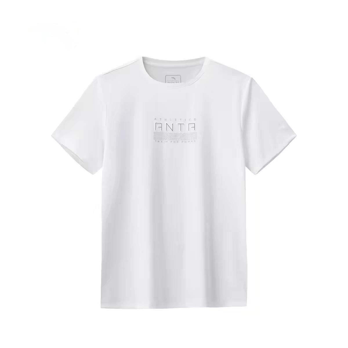 ANTA T Shirts Men s White Crew Neck Thin Straight Fit 152627122-1 XL