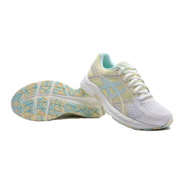 New Asics Gel Contend 4 Slip Resistant Low Top Running Shoes White Green Kids' 1014A322-104