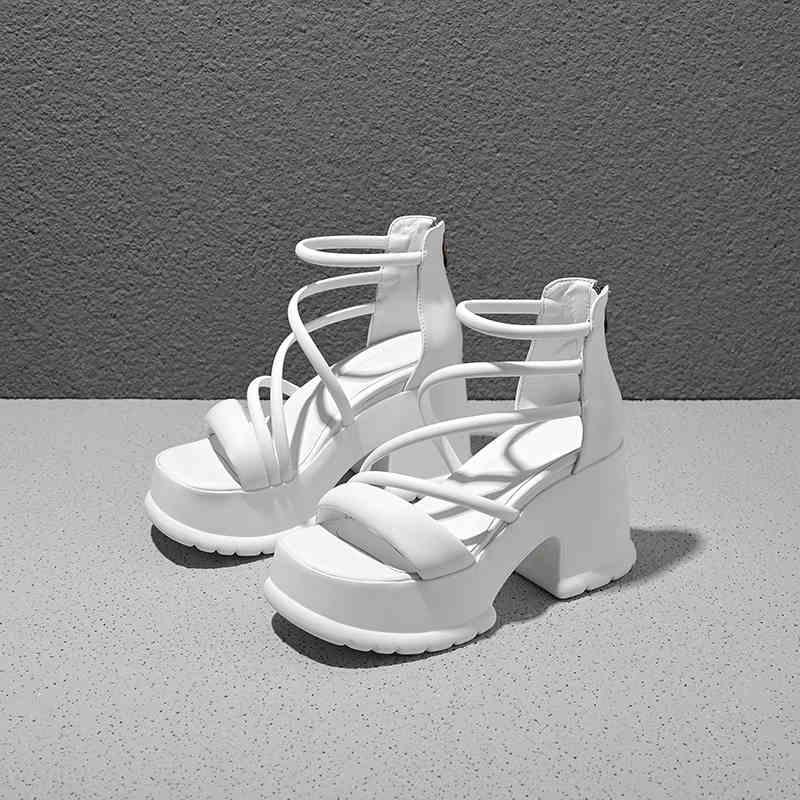 Street Style Summers Women Sandals Fashion Open Toe Ladies Platform Thick Heel Party Dress Sandalias