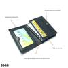 Premium Leather Card Holder: Unisex Cowhide Business Case with Mirror Window, Snap Closure & Coin Purse.