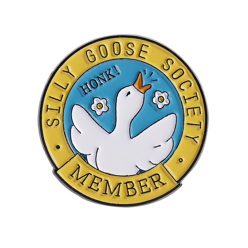 5-7PCS/SET Enamel Pins Custom Silly Goose Club Brooches Lapel Badges Clothes Animal Jewelry Gift for Friends