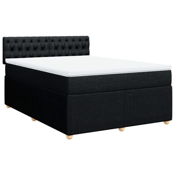 VidaXL Sommier à lattes de lit avec matelas Noir 160x200 cm Tissu 3287516