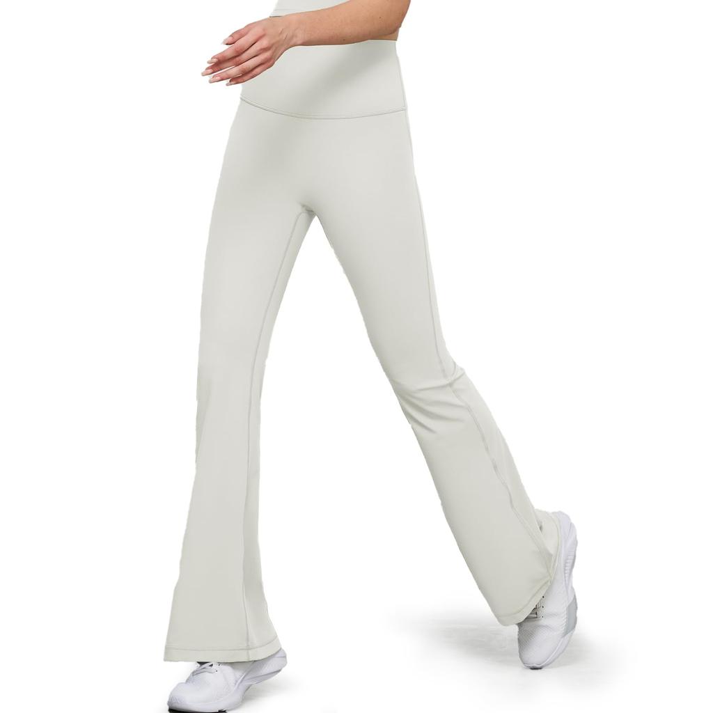 IRCOLVE Flare Yoga Jazz Long Yoga Skinny Women's Pants, Ballet, Wear, Pants, Pants, Leggings, Summer, Sweat, (Cream, XL)