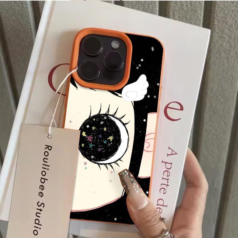 Cartoon Anime Shinning Eyes Cute Phone Case for IPhone 17 16 15 14 13 Pro Max Y2k Girl Glittering Big Eyes Back Phone Cover Capa