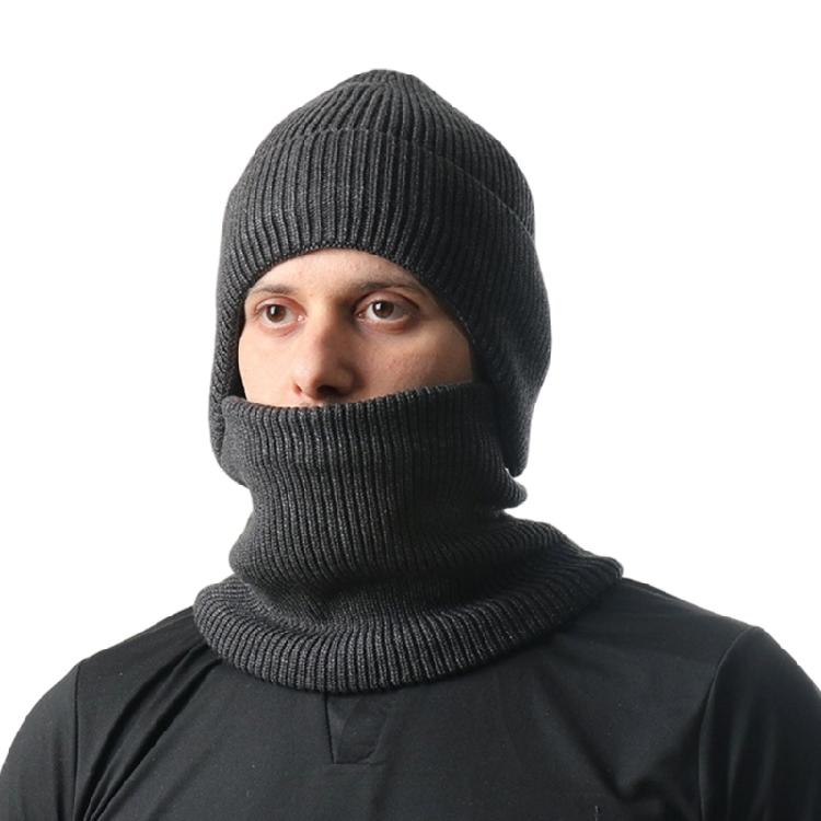 

Knitted Hat Neck Scarf Set For Men Women Unisex Adult Winter Accessories Outdoor Sport Snow Activity Headwear Neckpiece темно серый