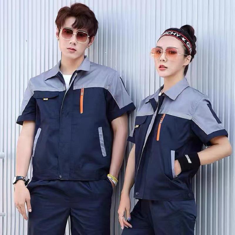 Summer Short Sleeve Custom Workwear Set for Mechanics and Electrical Workers