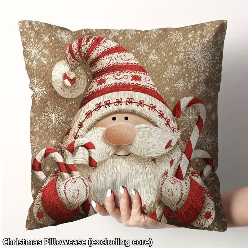 1/4 Stück Weihnachts-Kissenbezüge Zwerg Lebkuchenmann Kissenbezüge Weihnachtsdekoration für Zuhause Sofa Wohnzimmer 2026