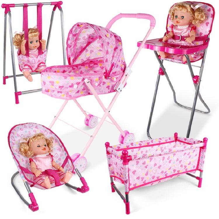 Children's Dollhouses Crib Bed Toy Accessory for Most Dolls for Imaginative Playing Daily Casual Use Decoration