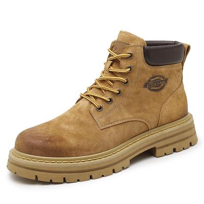 Botas masculinas de couro genuíno para outono e inverno, botas à prova d'água para uso externo, com ferramentas