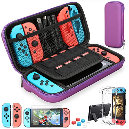 Etui na Switch Kompatybilne z Nintendo Switch, Zestaw 9 w 1 Akcesoriów z Etui do Przenoszenia, Dockowalny Etui Ochronne