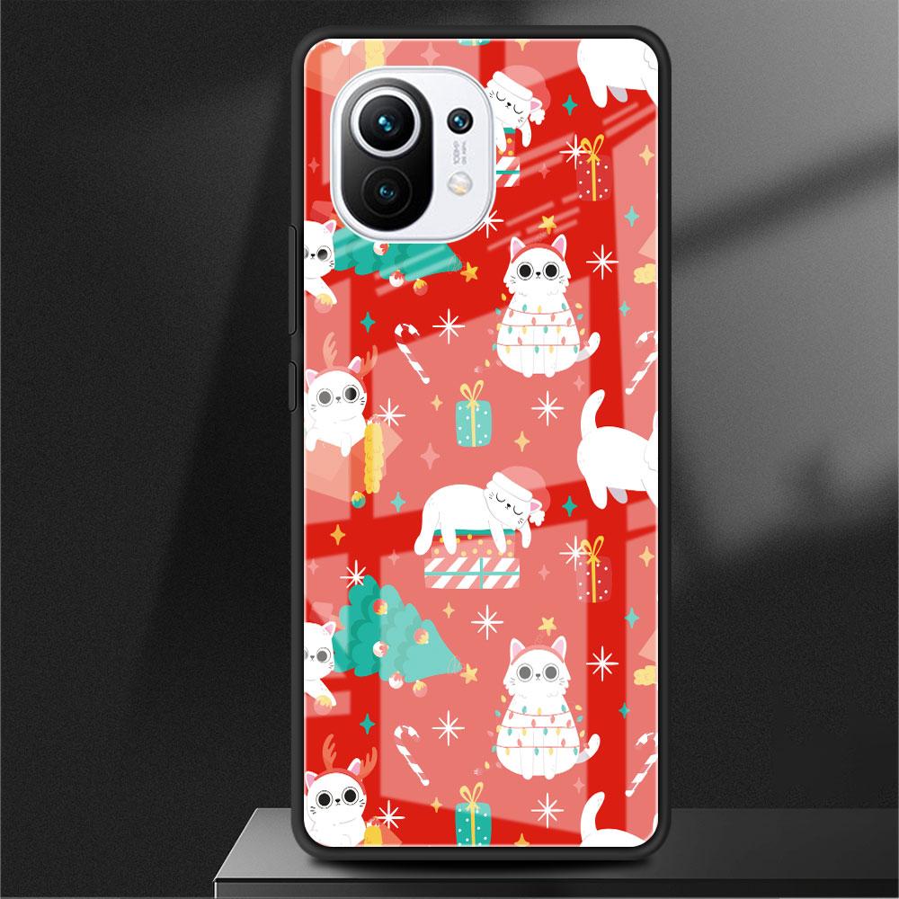 

Стеклянный чехол для Xiaomi Poco X3 NFC 11 Lite 11T F3 M3 для Redmi Note 11 10 9 8 Pro 10S 9S 9A 9C Чехол для телефона Snow Merry Christmas Redmi Note 9S