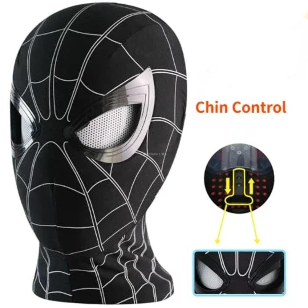 1:1 Miles Morales Mask with Movable Eyes Mascara Electric Gwen Spider Helmet Ring Control Halloween Cosplay Mask Toy Man Gift