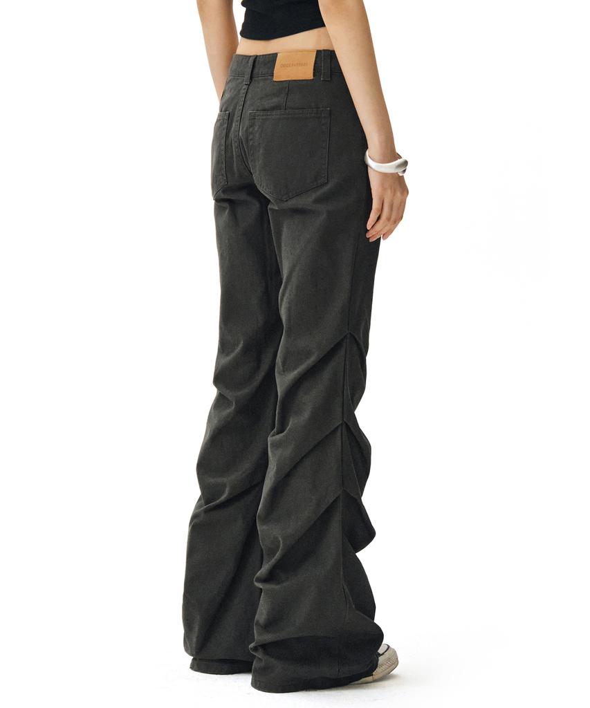 Deketeuumeon Flared Shirring Pants Dcwpt017Charcoal