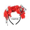 Day of The Dead Halloween Headband Rose Flower Crown Stage Performance Props Halloween Skull Hair Hoop Halo Crown Headwear