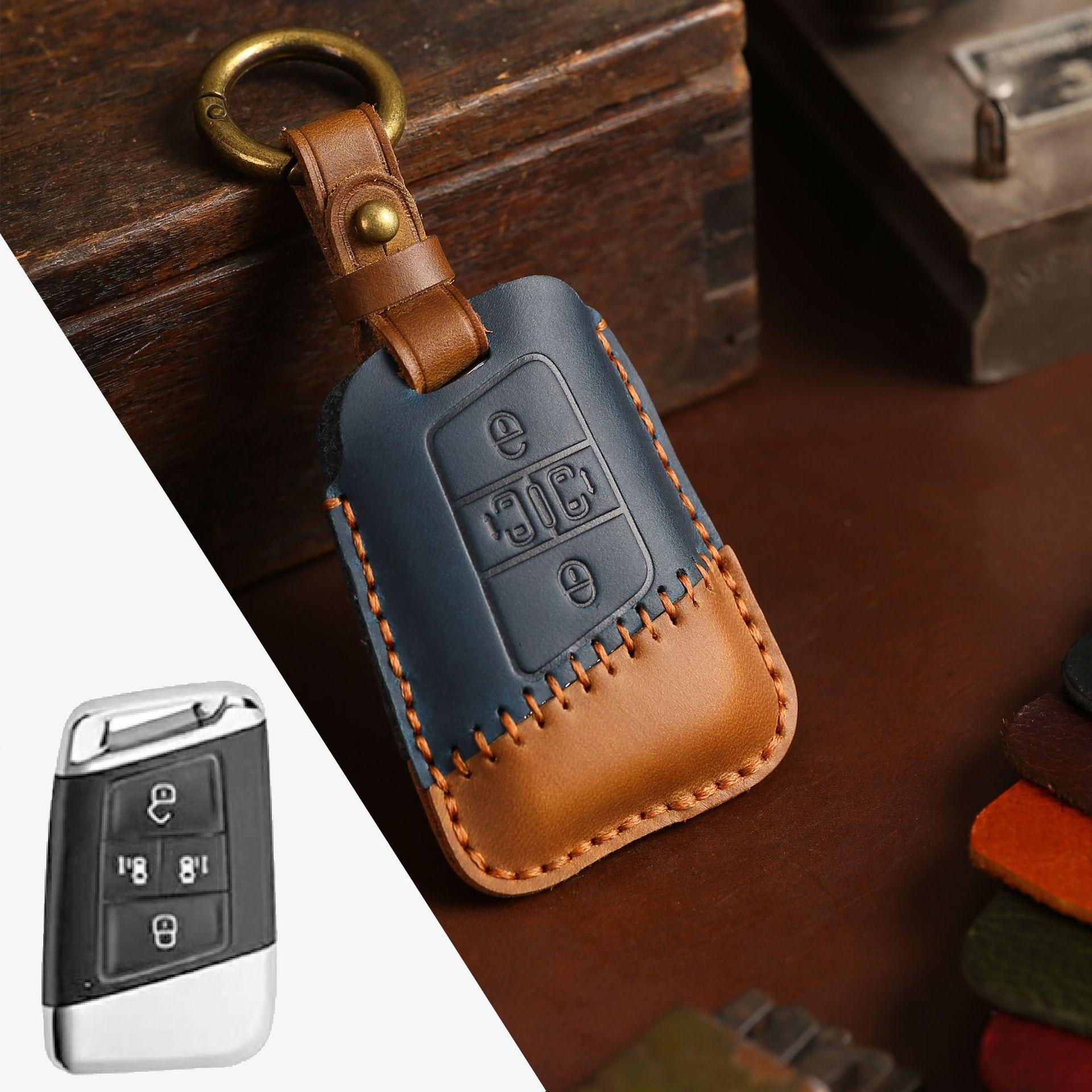 

Crazy Horse Leather Key Cover Is Suitable For Public Key Cover Weilan Commercial Vehicle Key Cover Bag Purely Handmade